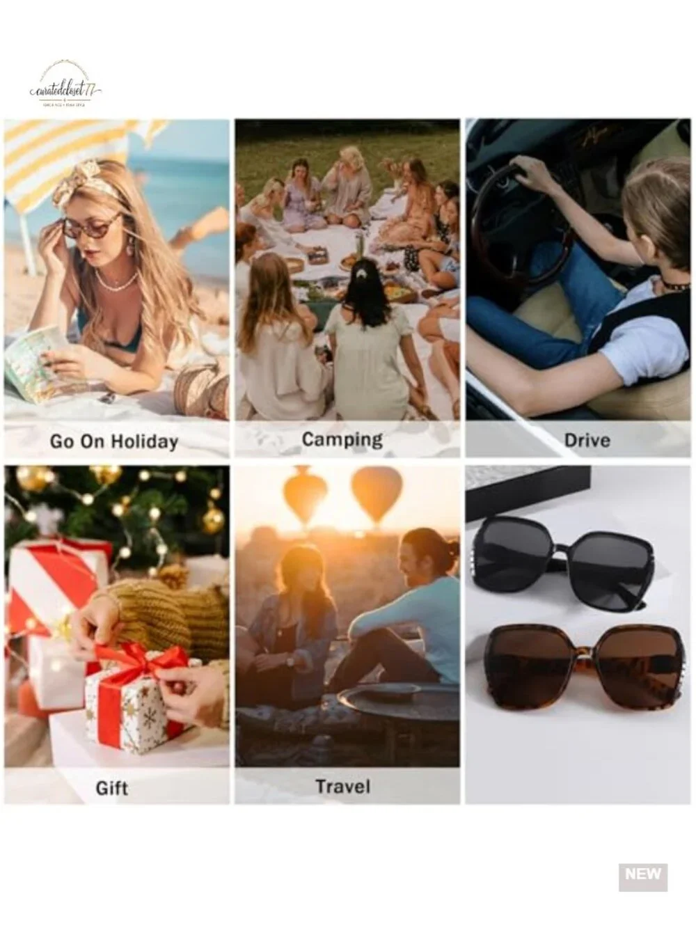 Oversized Square Sunglasses for Women Retro 70s Crystal Side UV400 Party